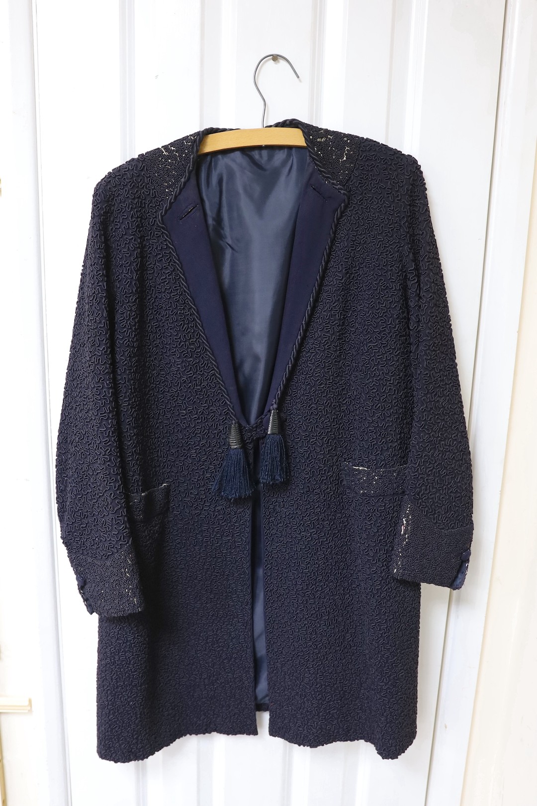 An Edwardian navy coat, later revamped in the 1930's-40's and cut down